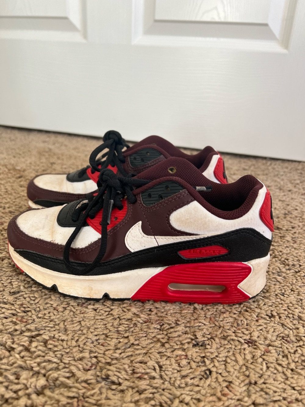 Nike Kids Red, Maroon & White Athletic Sneakers